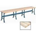 Global Equipment Production Workbench w/ Maple Square Edge Top, 180"W x 30"D, Gray 500318